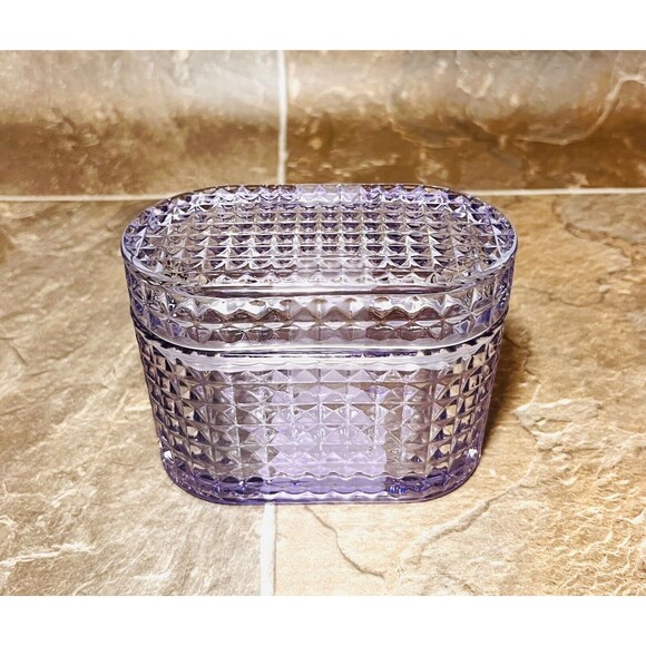 Target Bullseye Playground Glass Trinket Jar Box Jewelry Storage Vanity - Purple - Picture 3 of 5